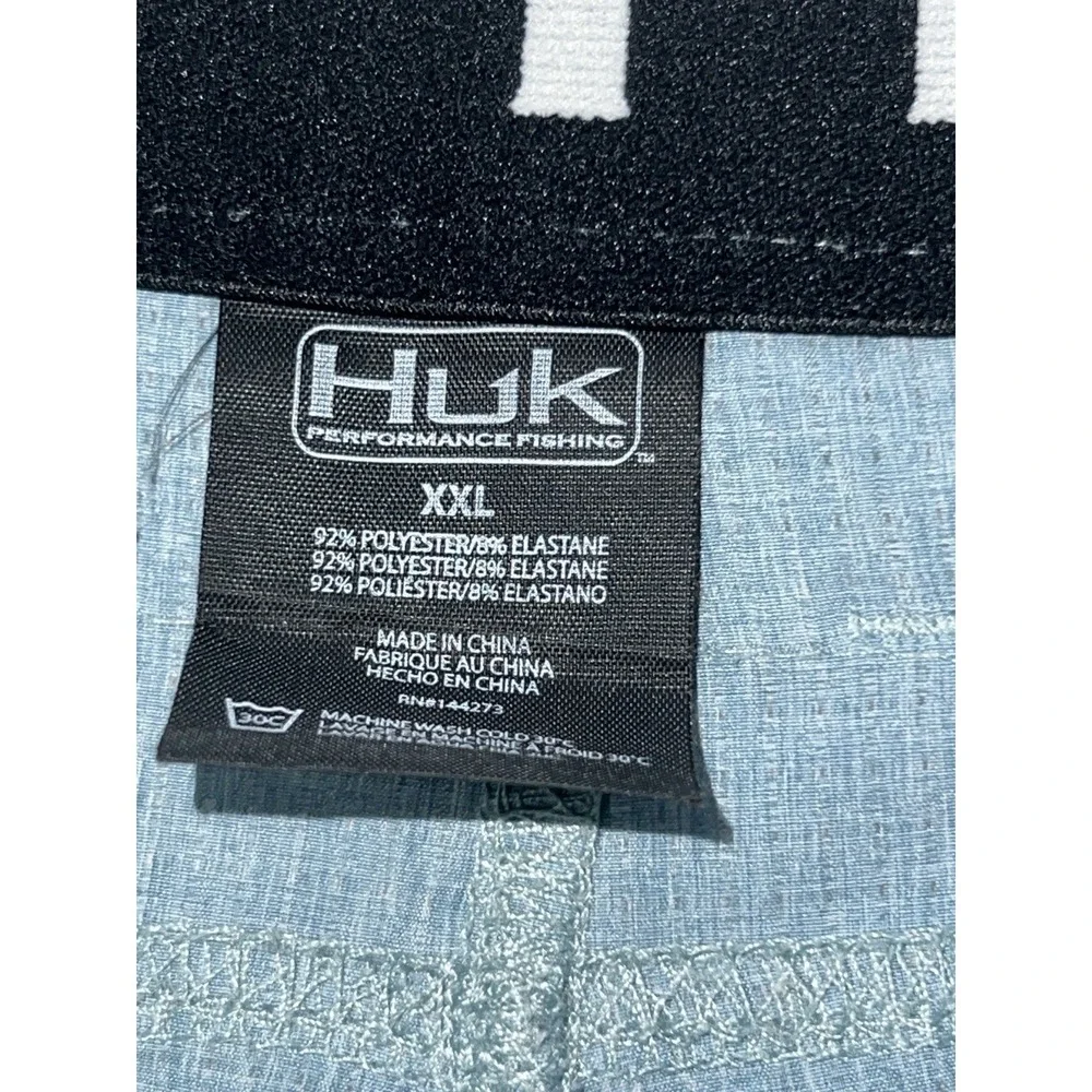 Huk Performance Shorts Men XXL Blue Utility Pockets Fishing Next Level Stretch